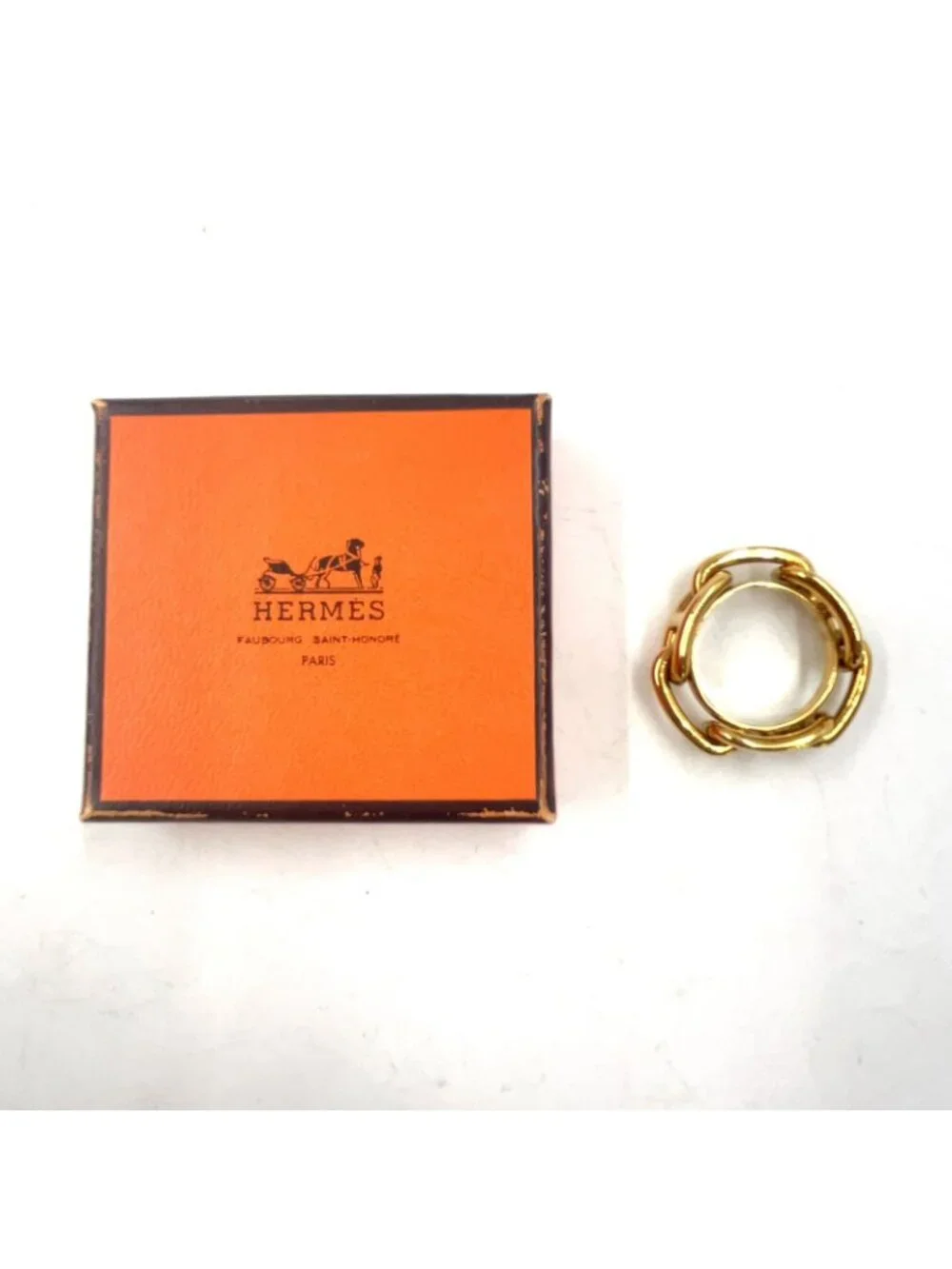 Hermes Chaine D'ancre Scarf Ring Gold Plated